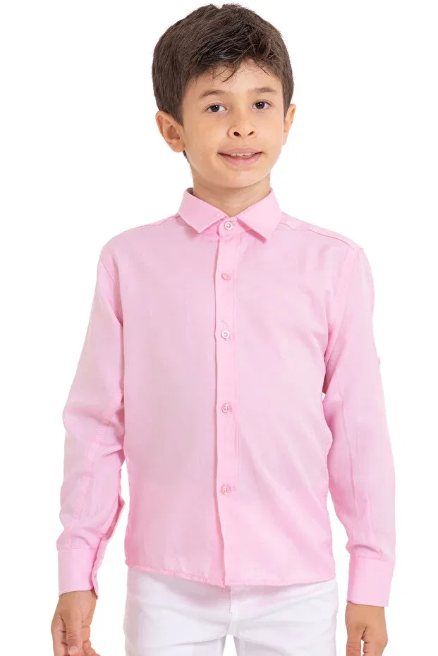 Детская рубашка для мальчиков из оксфордской ткани Redbug Kids, Pink — фото 2