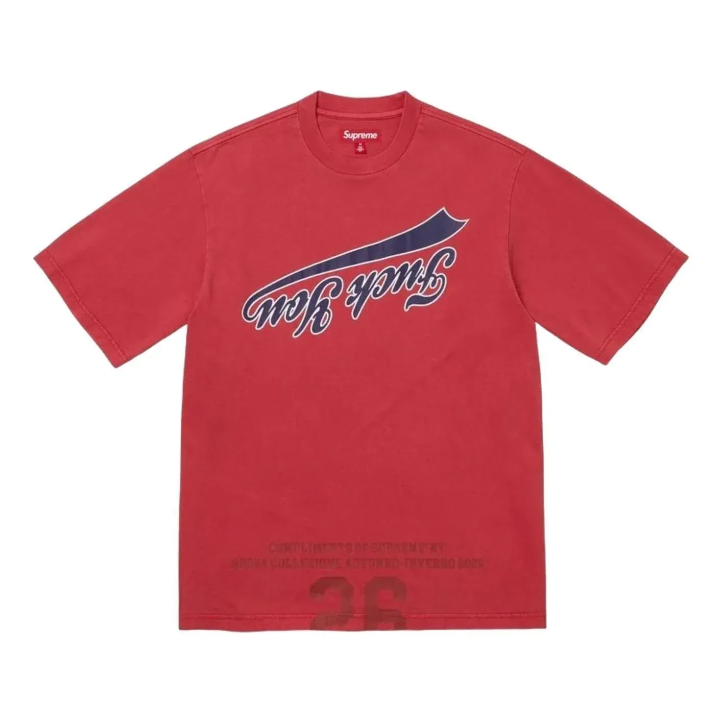 Мужская футболка FW26 Cracked Flipped S/S T-Shirt 'Red' Supreme, красный