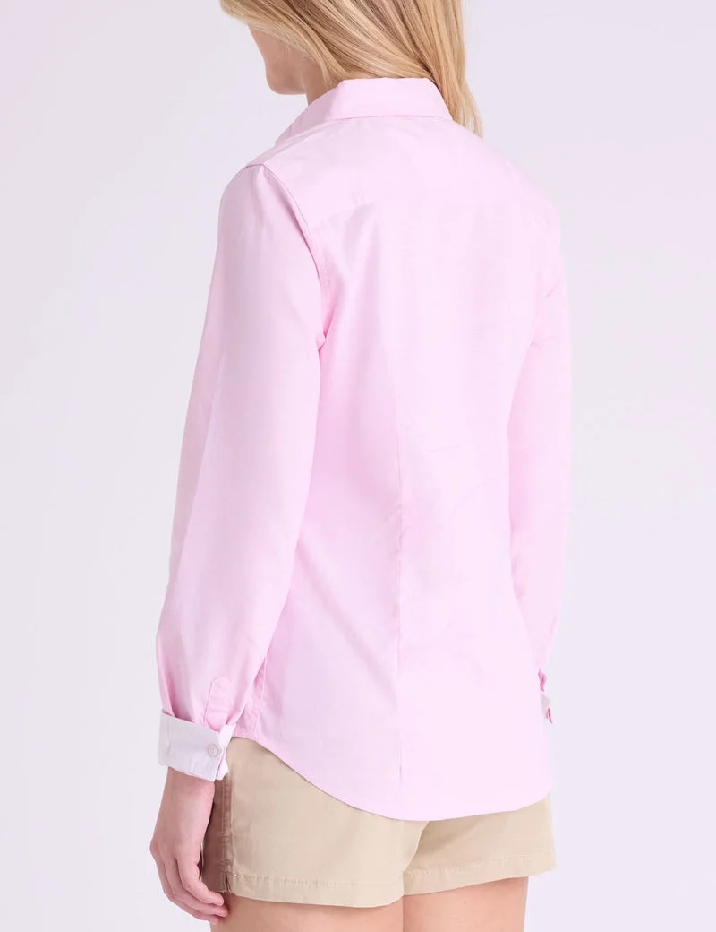 Рубашка-оксфорд U.S. Polo Assn. Long Sleeve Solid Stretch, розовый — фото 2