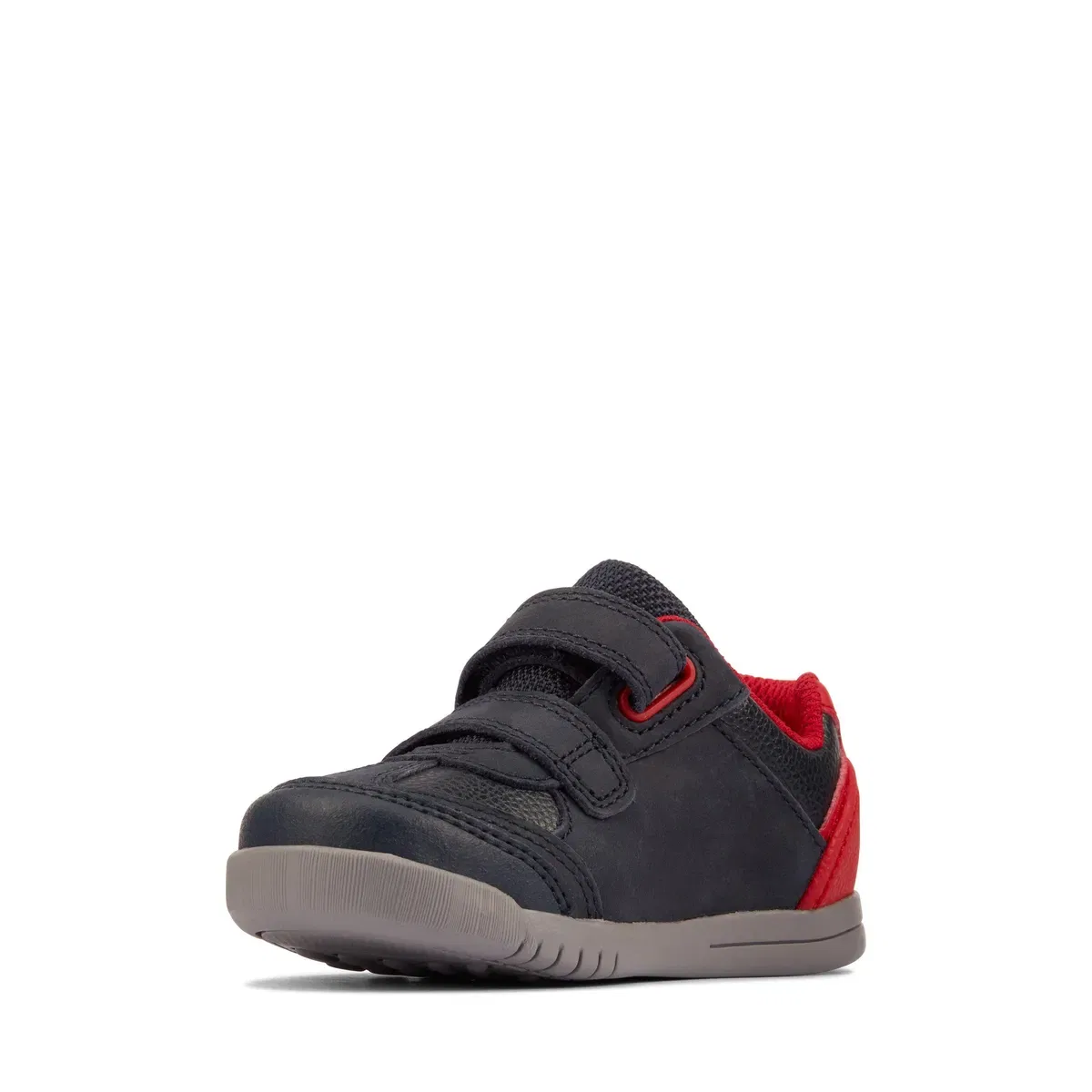 Clarks Детские кожаные кроссовки Rex Play Navy/Red Leather, Blue — фото 4