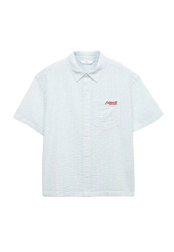 Рубашка хлопковая Shirt Marks & Spencer, light blue, светло-голубой