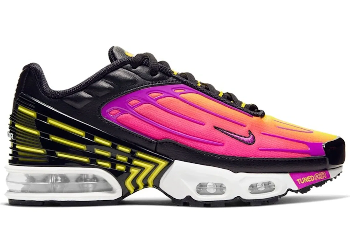Детские кроссовки Lifestyle Nike Air Max Plus 3, Black/Hyper Violet-Dynamic Yellow