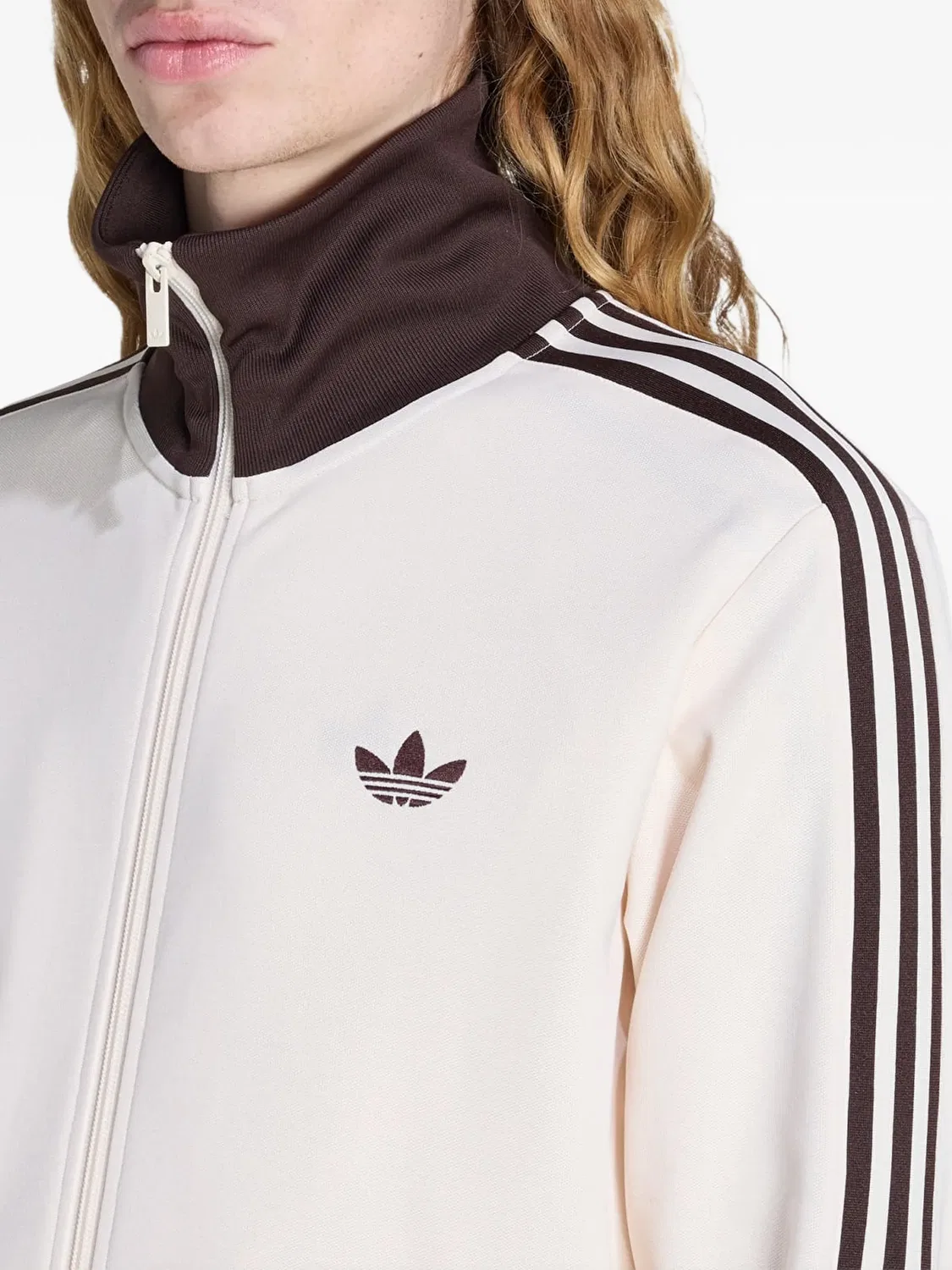 Трек-куртка на молнии, хлопок/переработанный полиэстер Adidas, нейтральные — фото 3