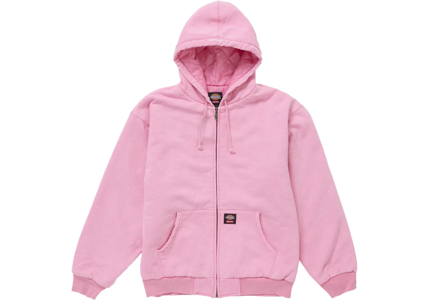 Мужской свитшот на молнии с капюшоном с подкладкой Supreme Dickies, Pink