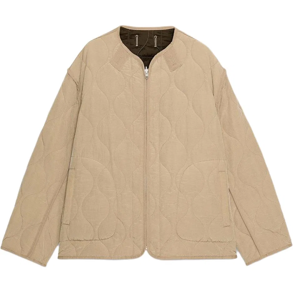 Женская куртка-пуховик с длинным рукавом ZW Series ZARA, Light Beige Yellow/Khaki