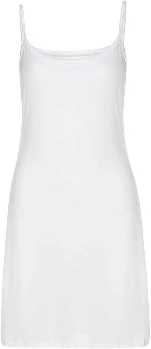 Женское мини-платье на бретелях с открытыми плечами, White — фото 3