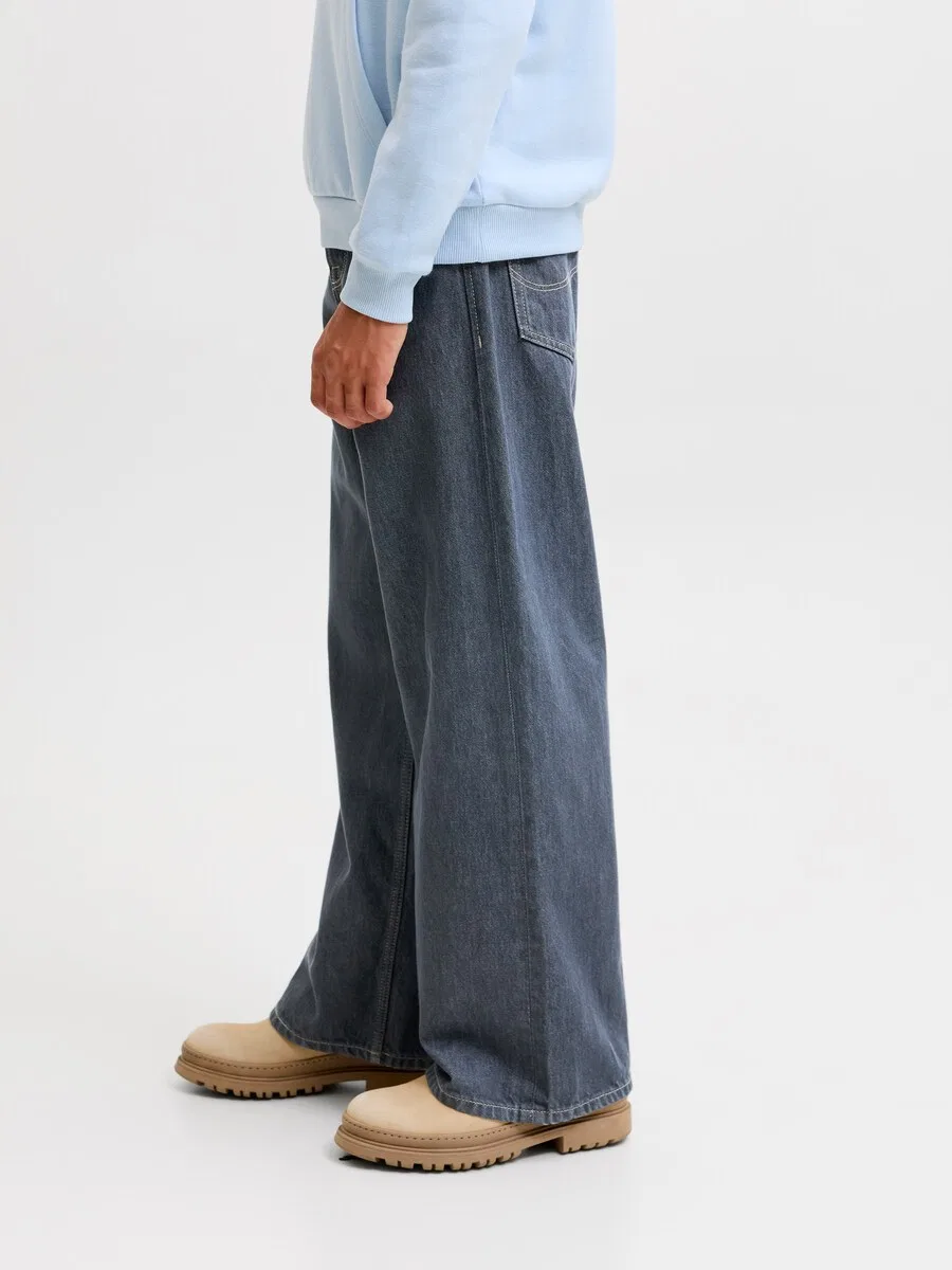Джинсы Jack & Jones Junior Wide leg Jeans 'JJIDAVE JJORIGINAL' дымчато-синего цвета — фото 3