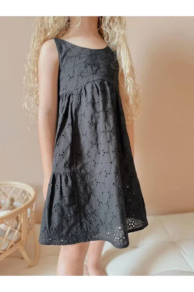 Детское платье для девочек хлопковое Yigit Butik, Black — фото 4