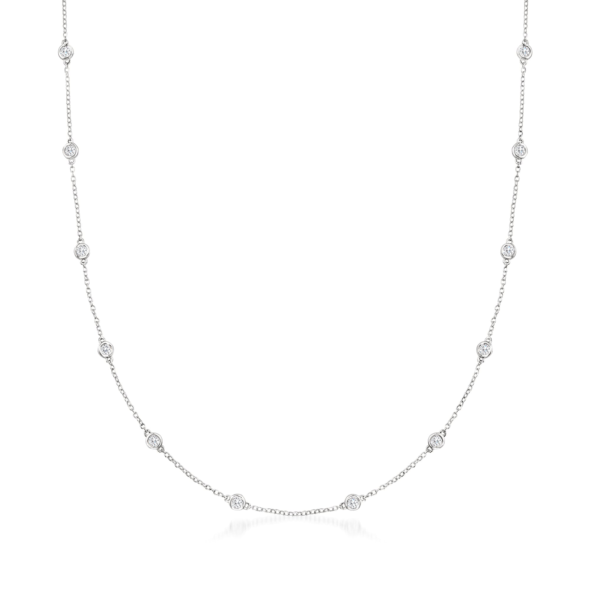 

Колье Ross-Simons с бриллиантами в оправе из 14-каратного белого золота Ross-Simons, 16 In