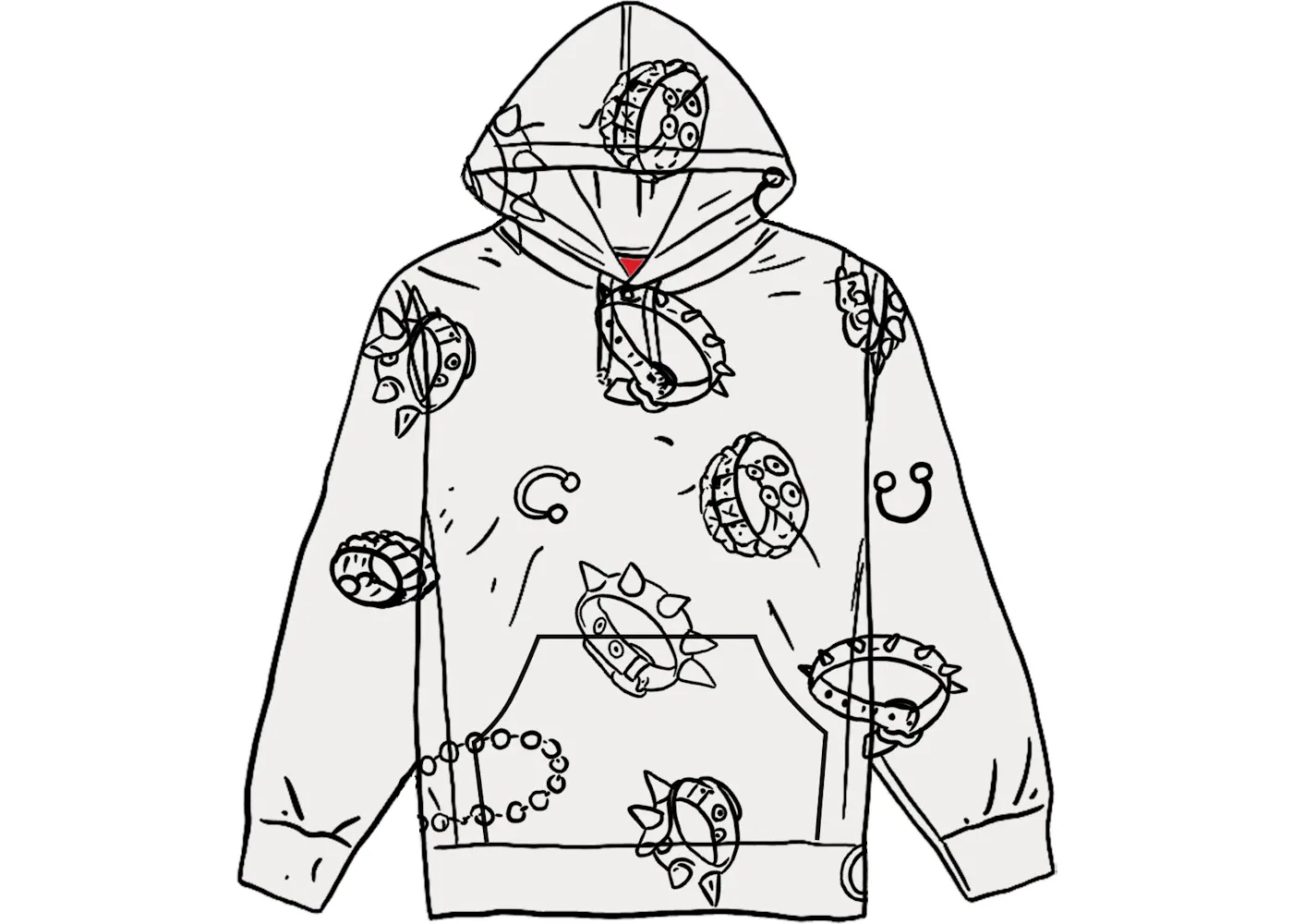 Мужской свитшот с капюшоном Supreme Hooded Sweatshirt, White