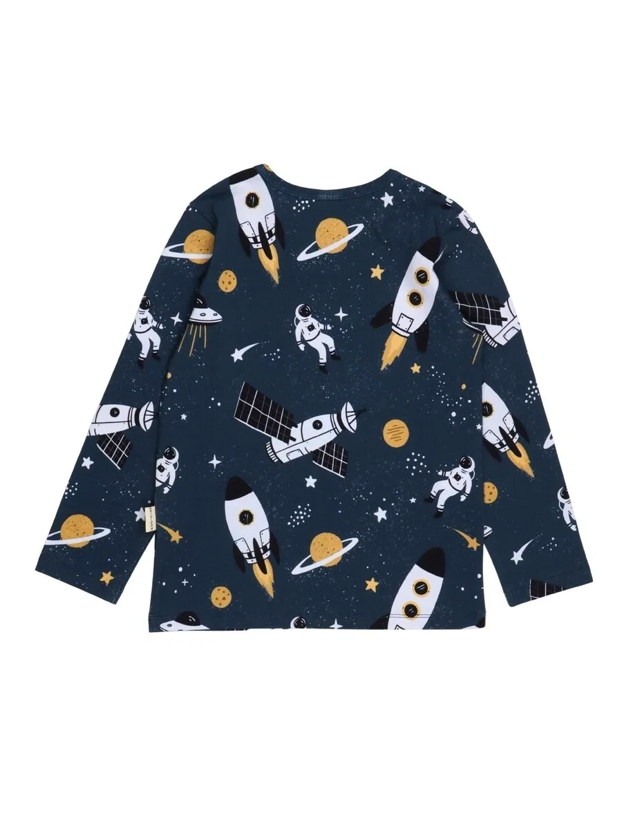 Футболка Walkiddy 'Space Trip' темно-синего цвета — фото 2