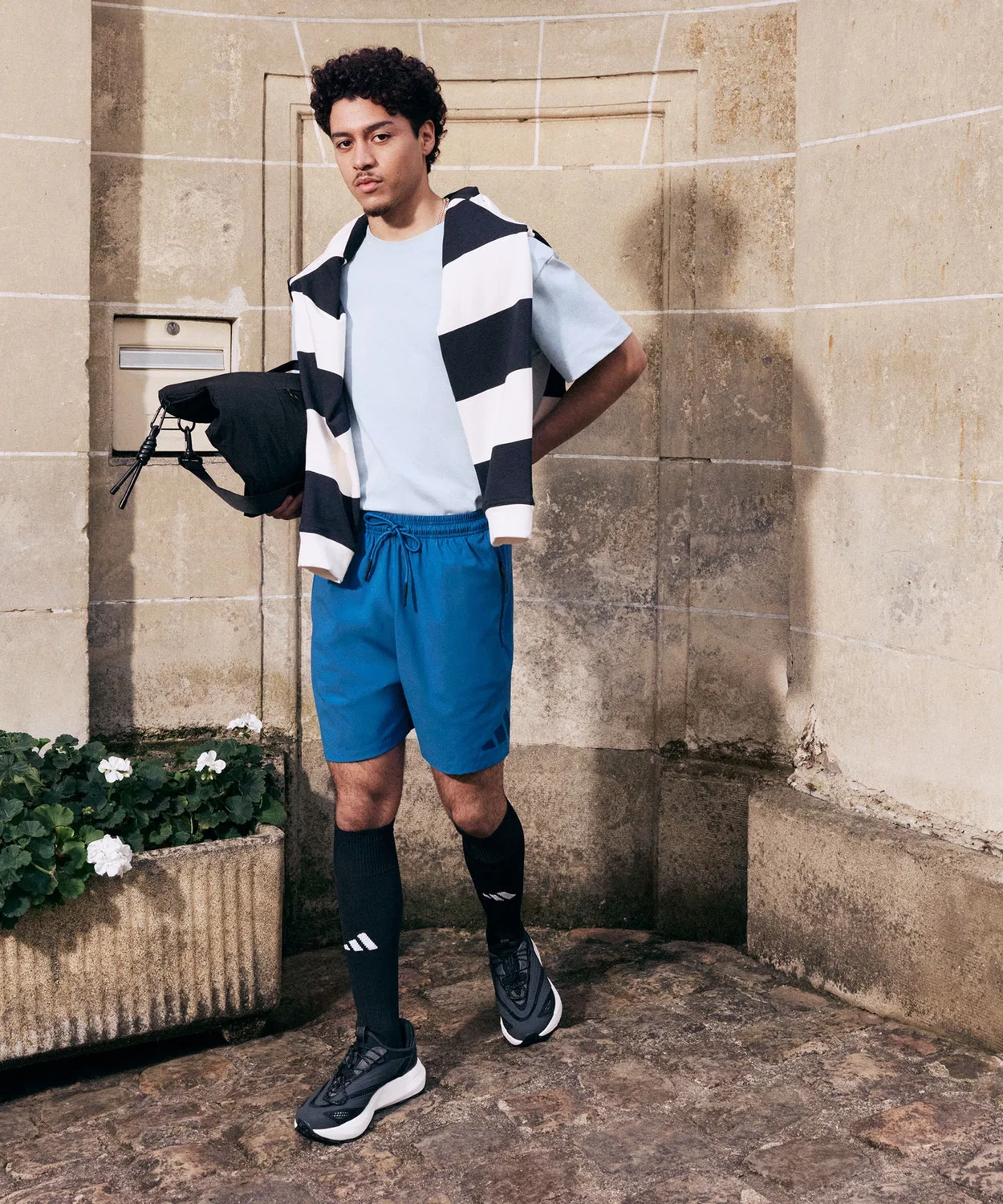 Мужские шорты с регулируемым поясом, модель Z.N.E., Adidas, Blue — фото 3