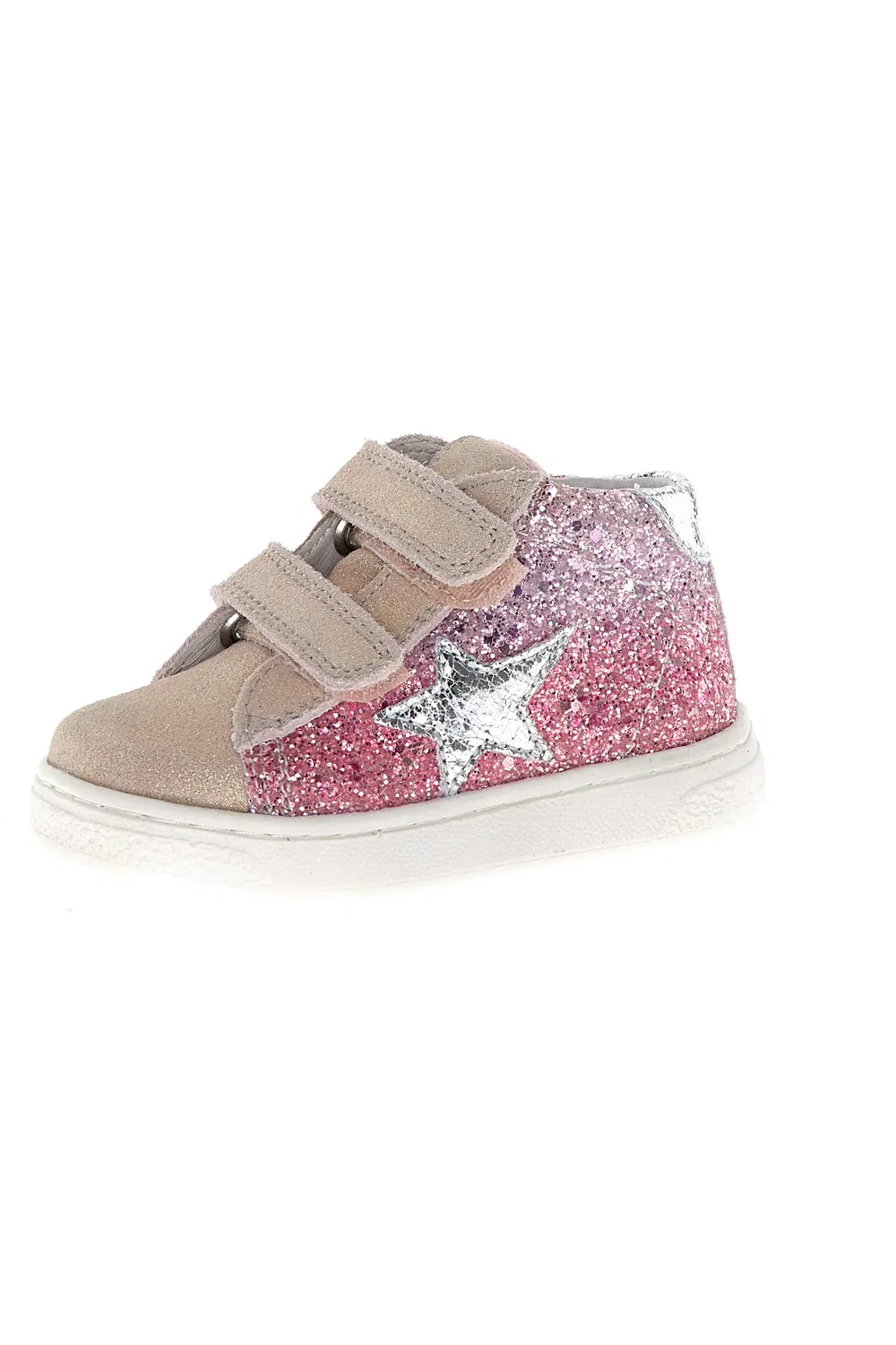 Кроссовки детские с блестками Pinn High Top Naturino, Pink-Multi