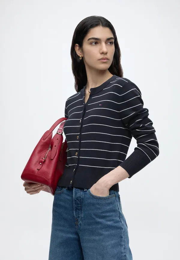 Кардиган из хлопка Knit cardigan Tommy Hilfiger, Fine Dark Night Navy, Ivory, темно-синий — фото 4