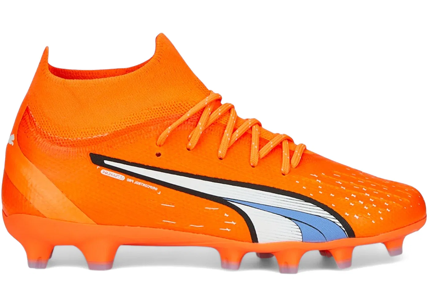 Детские бутсы с шипами Puma Ultra Pro FG/AG Supercharge Pack Puma, Ultra Orange/White/Blue Glimmer