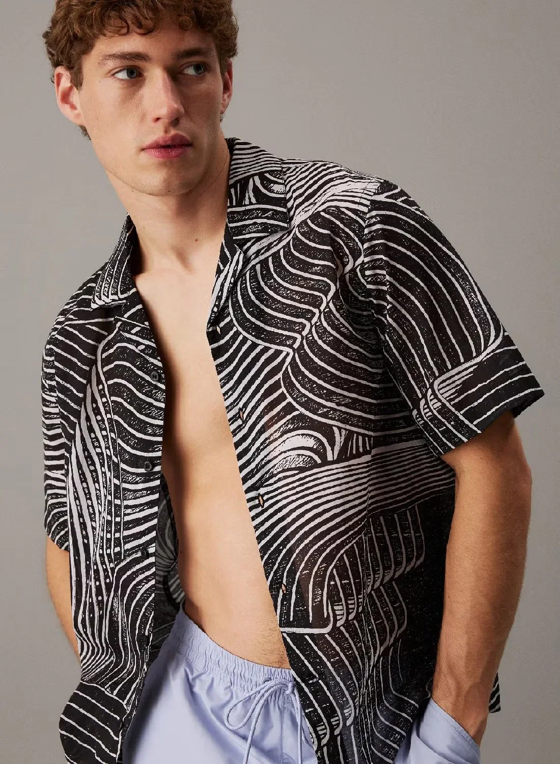 Рубашка с принтом Calvin Klein, зеленый — фото 3