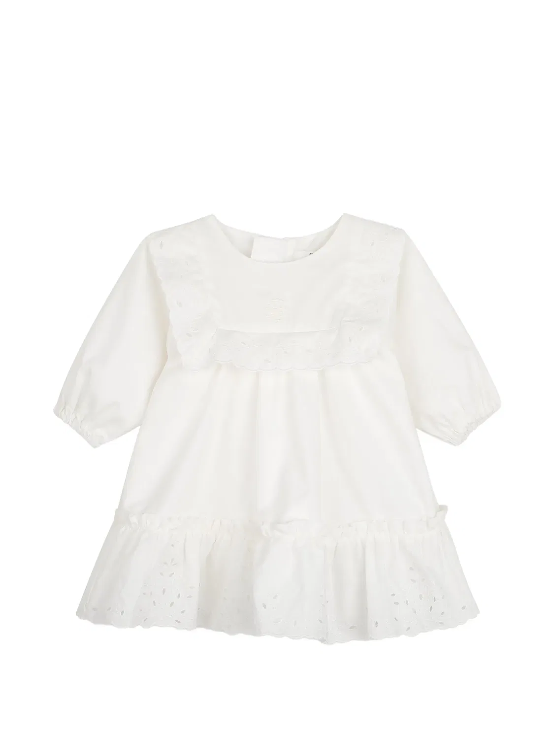 Комплект из платья и повязки на голову с цветочной вышивкой Chloé Kids, белый — фото 3