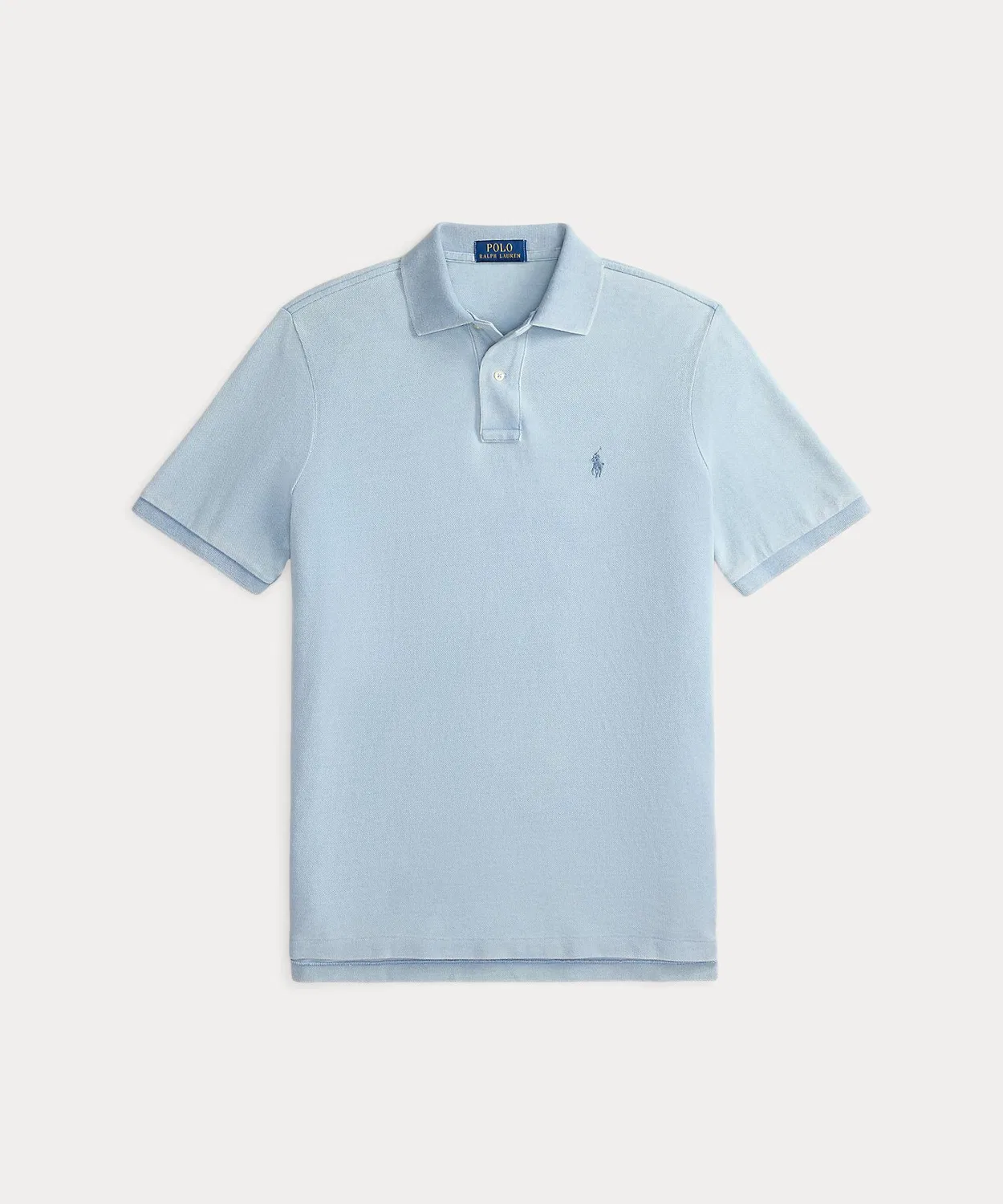 Мужская классическая хлопковая футболка-поло с вышивкой POLO RALPH LAUREN, Синий — фото 2