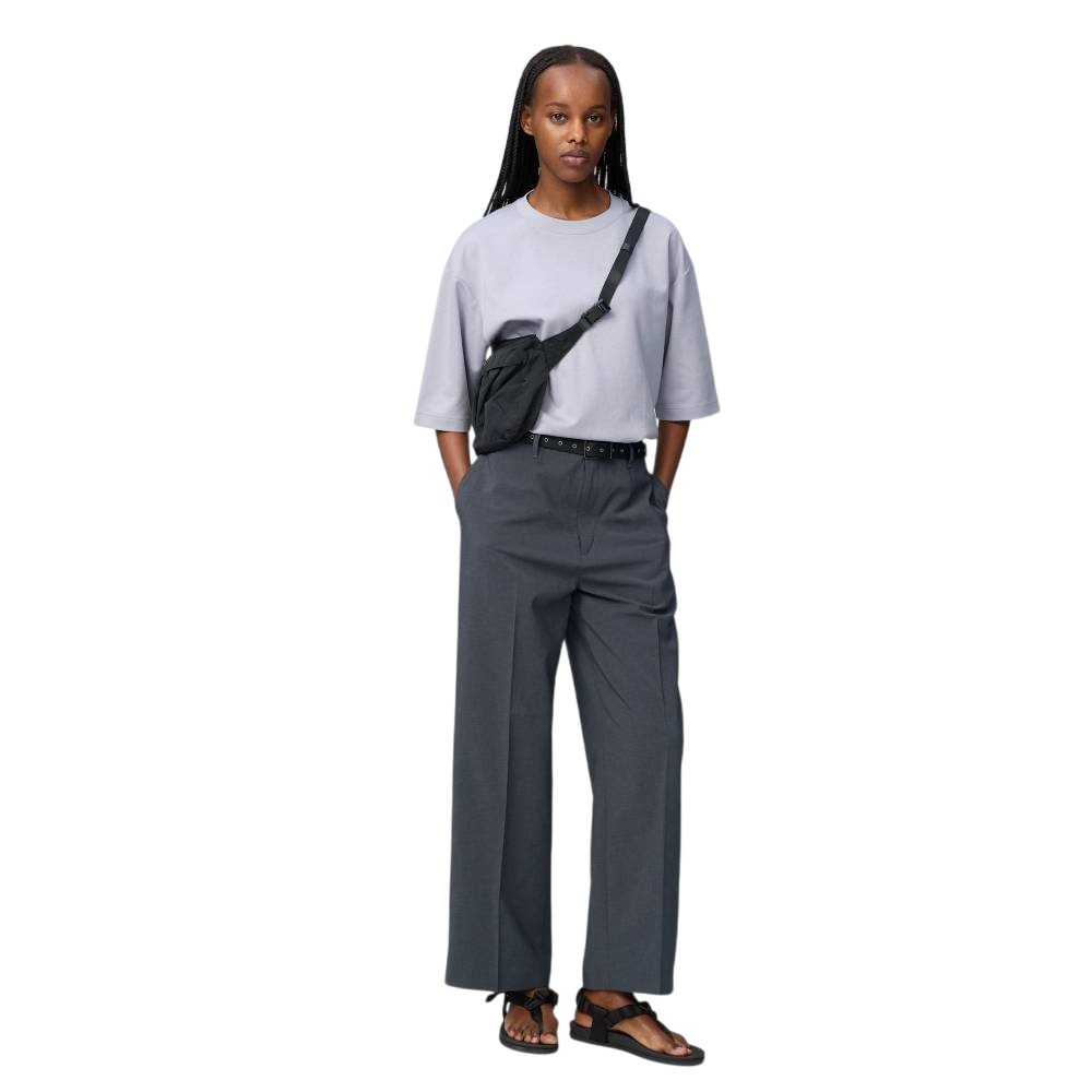 Футболка Uniqlo AIRism Cotton Oversized Crew Neck, 70 светло-фиолетовый — фото 4