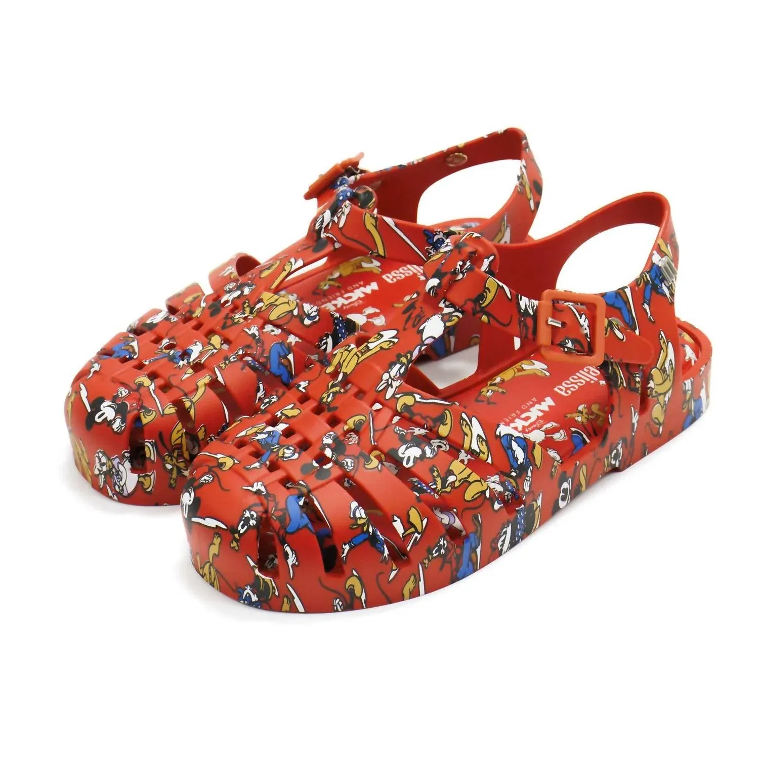 Детские сандалии-вьетнамки с принтом Mickey And Friends Possession Mini Melissa, красный — фото 2