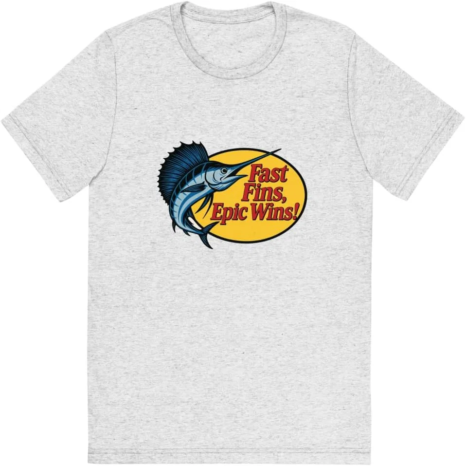 Мужская футболка трибленд Fast Fins Sailfish, White Fleck Triblend