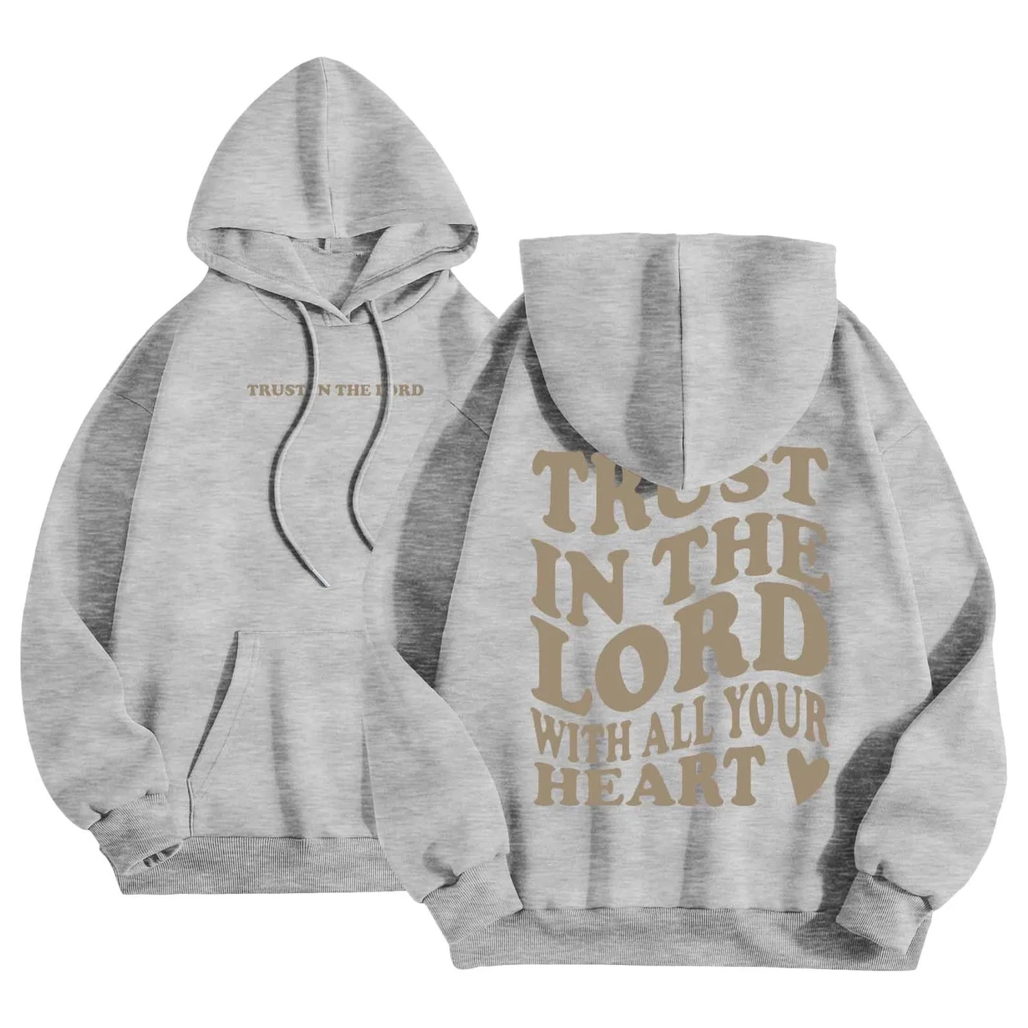 Женский худи с принтом Jesus Loves You, Z02 Grey
