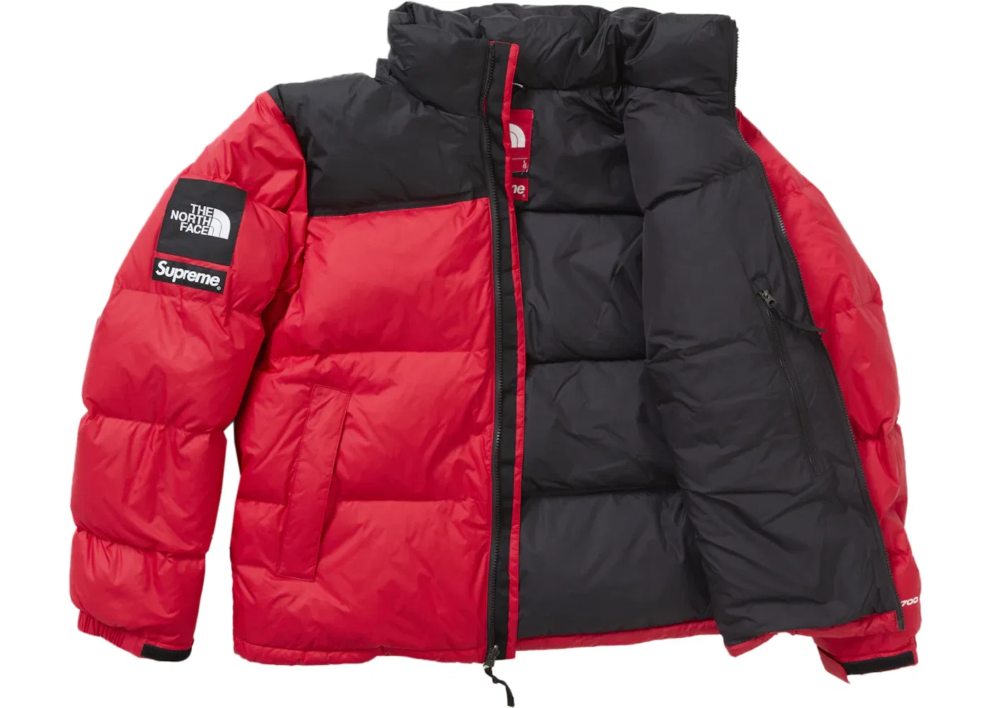 Мужская куртка пуховая с принтом The North Face Nuptse Jacket Supreme, Red — фото 3