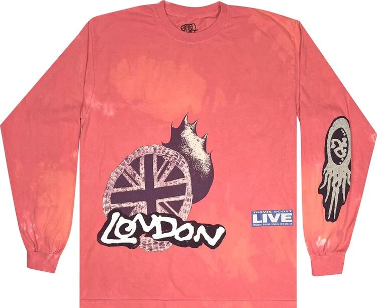 

Лонгслив Cactus Jack by Travis Scott O2 Live Long-Sleeve 'Pink Tie-Dye', розовый