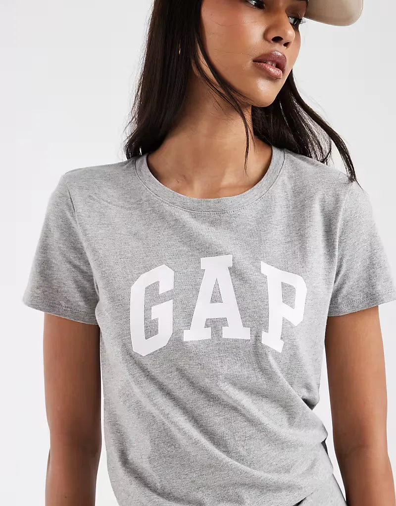 Футболка GAP с логотипом на каждый день, серый — фото 2
