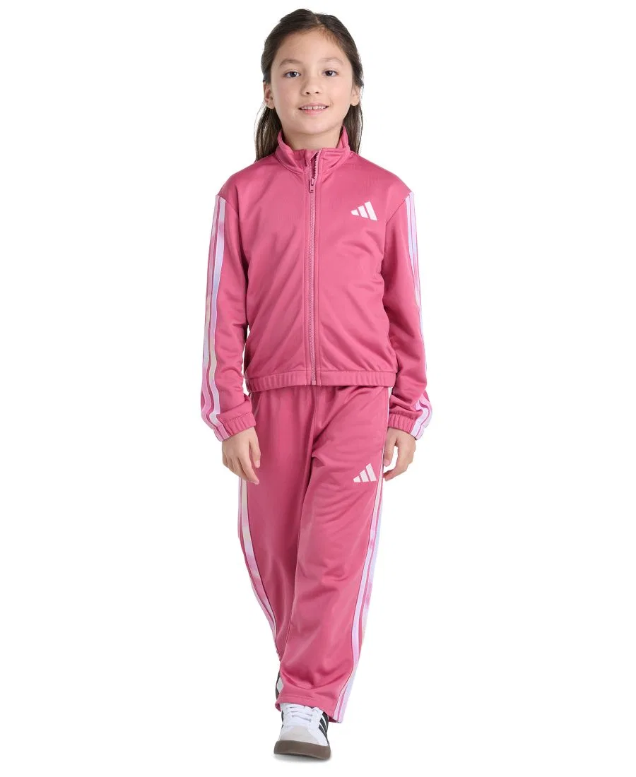 Комплект из куртки и брюк с длинным рукавом, принт 3-полосный adidas, Dual Magenta