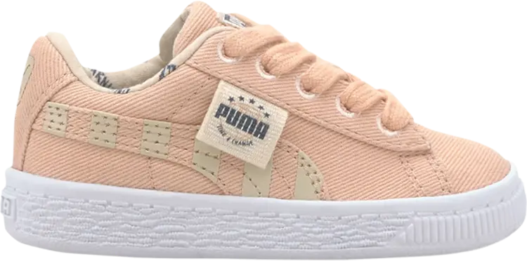 

Кроссовки Puma Basket Canvas Infant Time 4 Change - Pink Sand, розовый