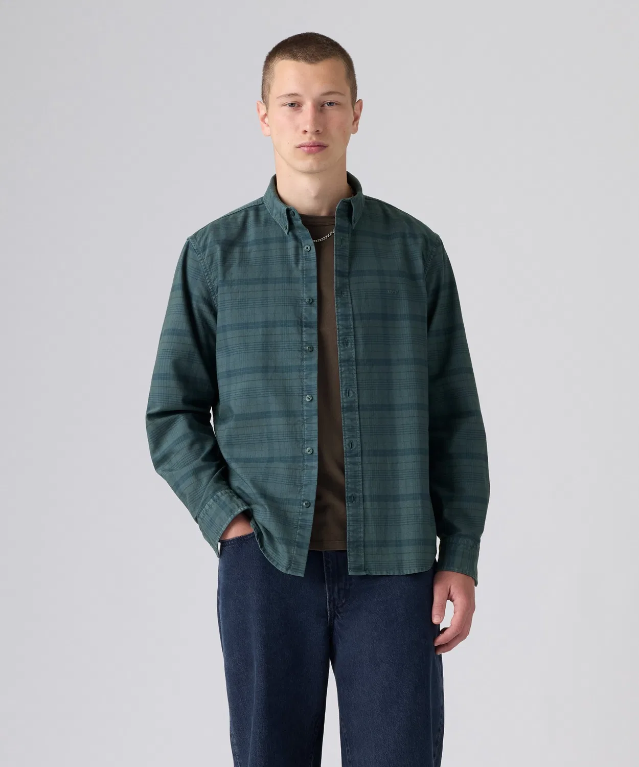 Мужская рубашка с длинным рукавомAuthentic Button Down Levi's, Green
