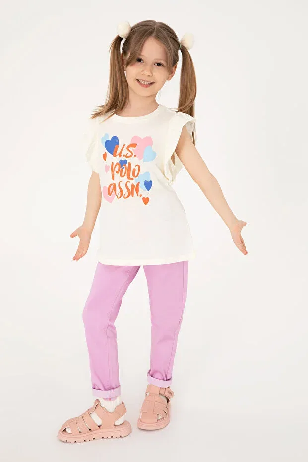 Детские брюки для девочек зауженные U.S. Polo Assn., Pink — фото 2