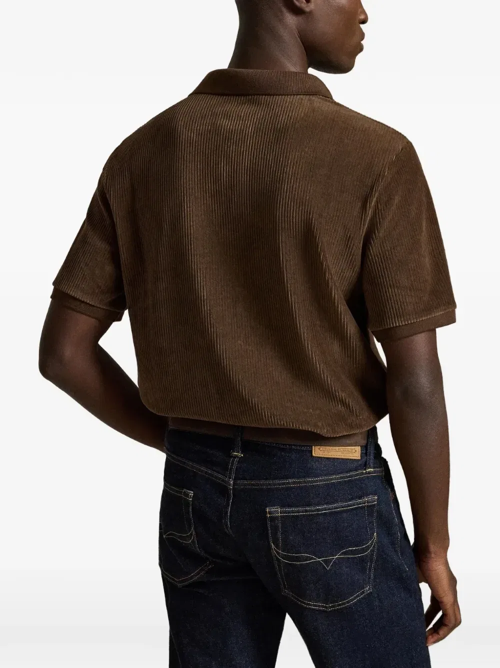 Рубашка поло из вельвета классического кроя POLO RALPH LAUREN, коричневый — фото 3