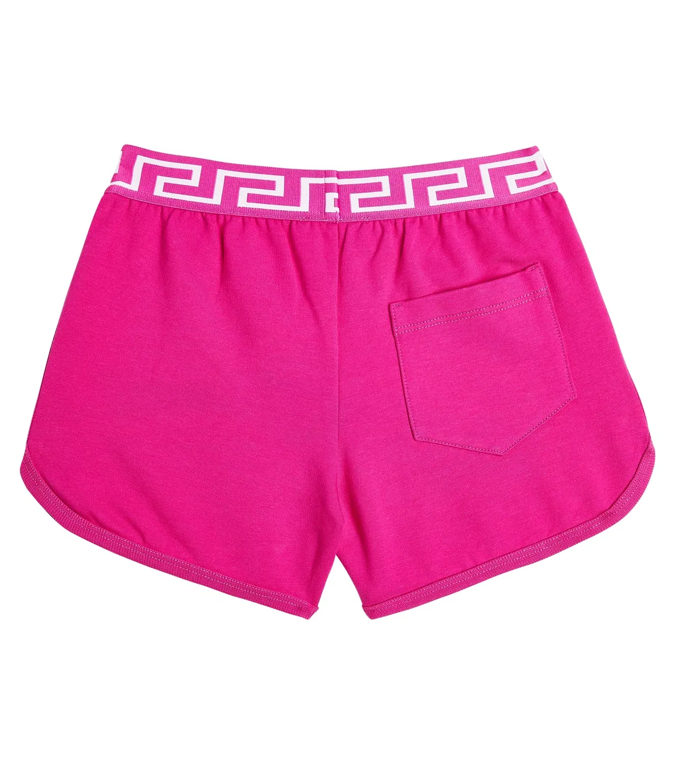 Шорты из смесового хлопкового джерси Greca Versace Kids, розовый — фото 4