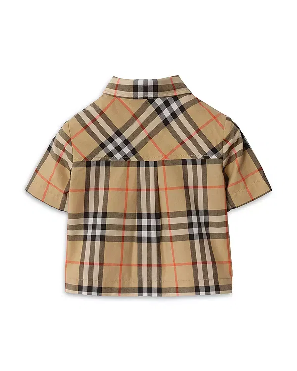 Детский комплект из рубашки и шорт с клеткой Carey Check Burberry, Sand Ip Check — фото 4