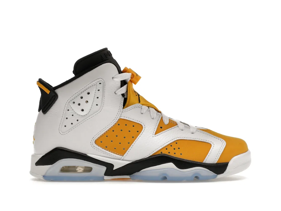 Детские кроссовки Lifestyle с ретро-дизайном Jordan 6 Retro Jordan, White/Yellow Ochre-Black