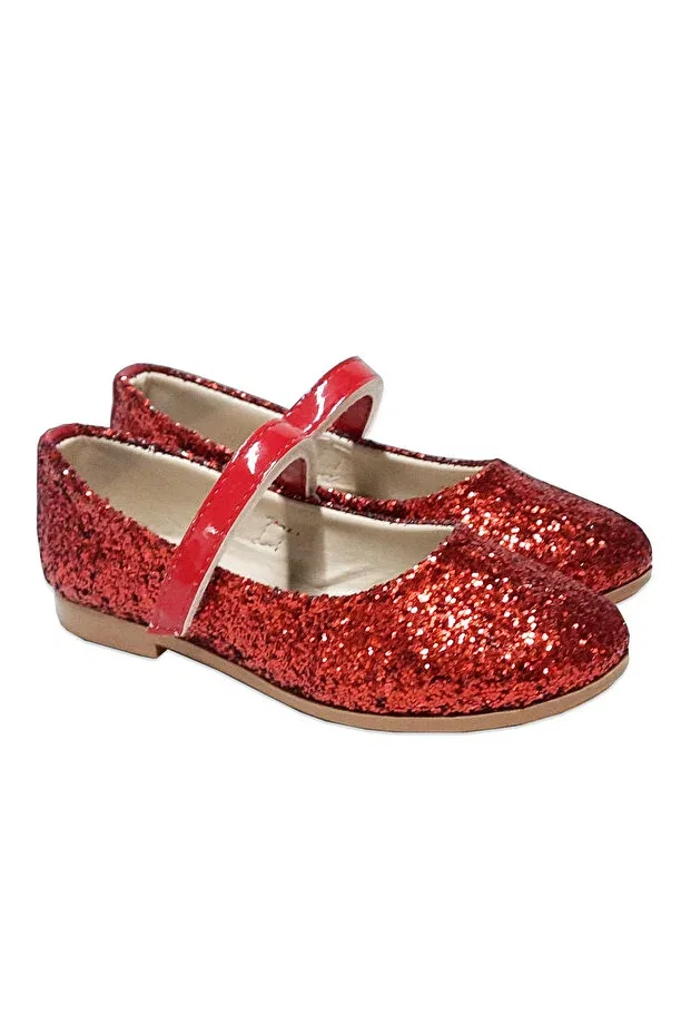 Детские балетки для девочек с блестками Welissa, Red