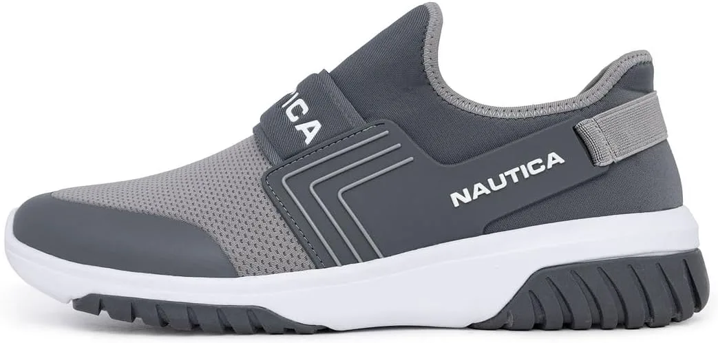 Мужские слипоны Nautica - повседневная модная обувь для прогулок, средняя и широкая полнота, серый — фото 2
