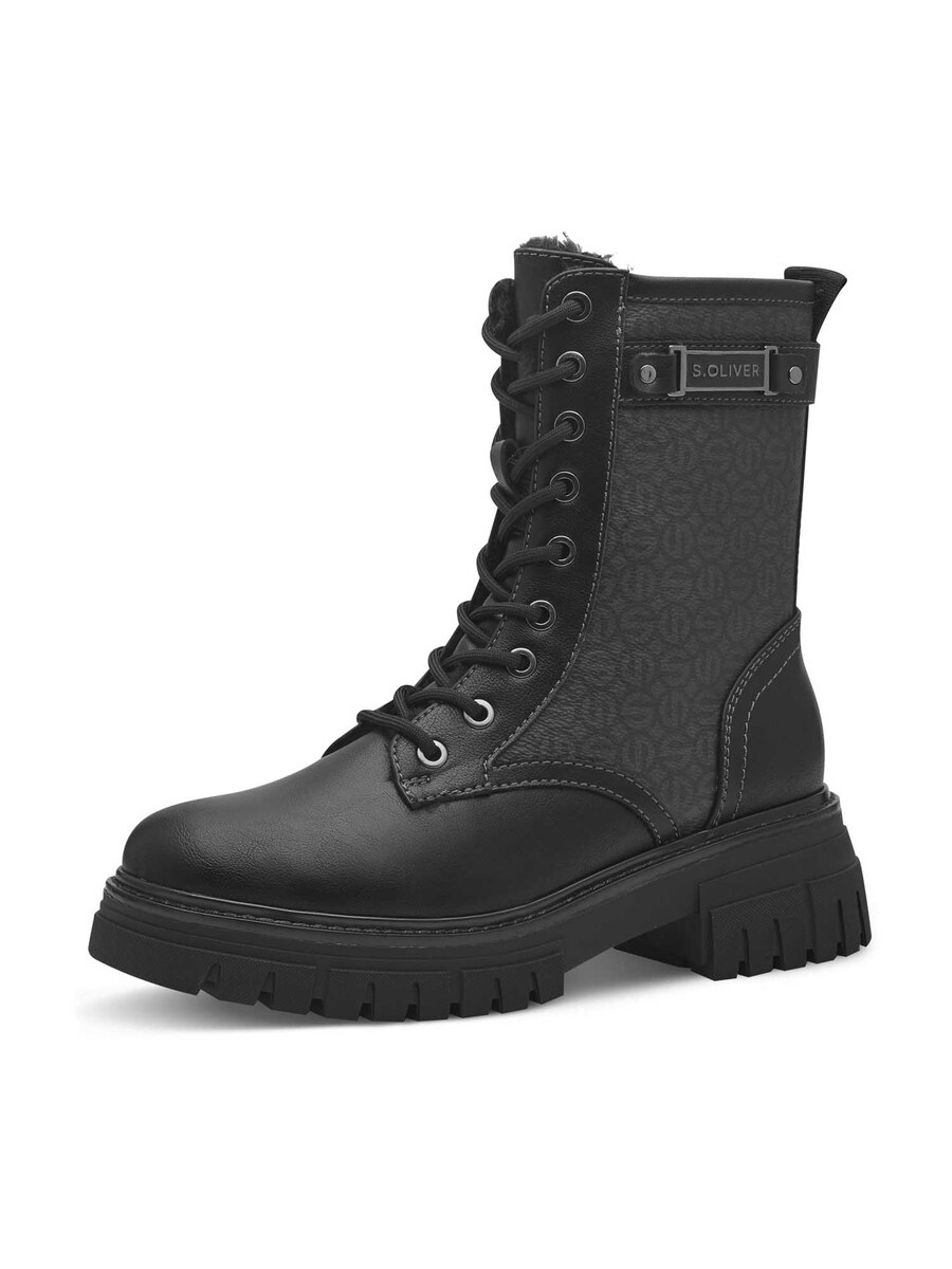 Ботильоны на шнуровке s.Oliver Lace-Up Ankle Boots, черный