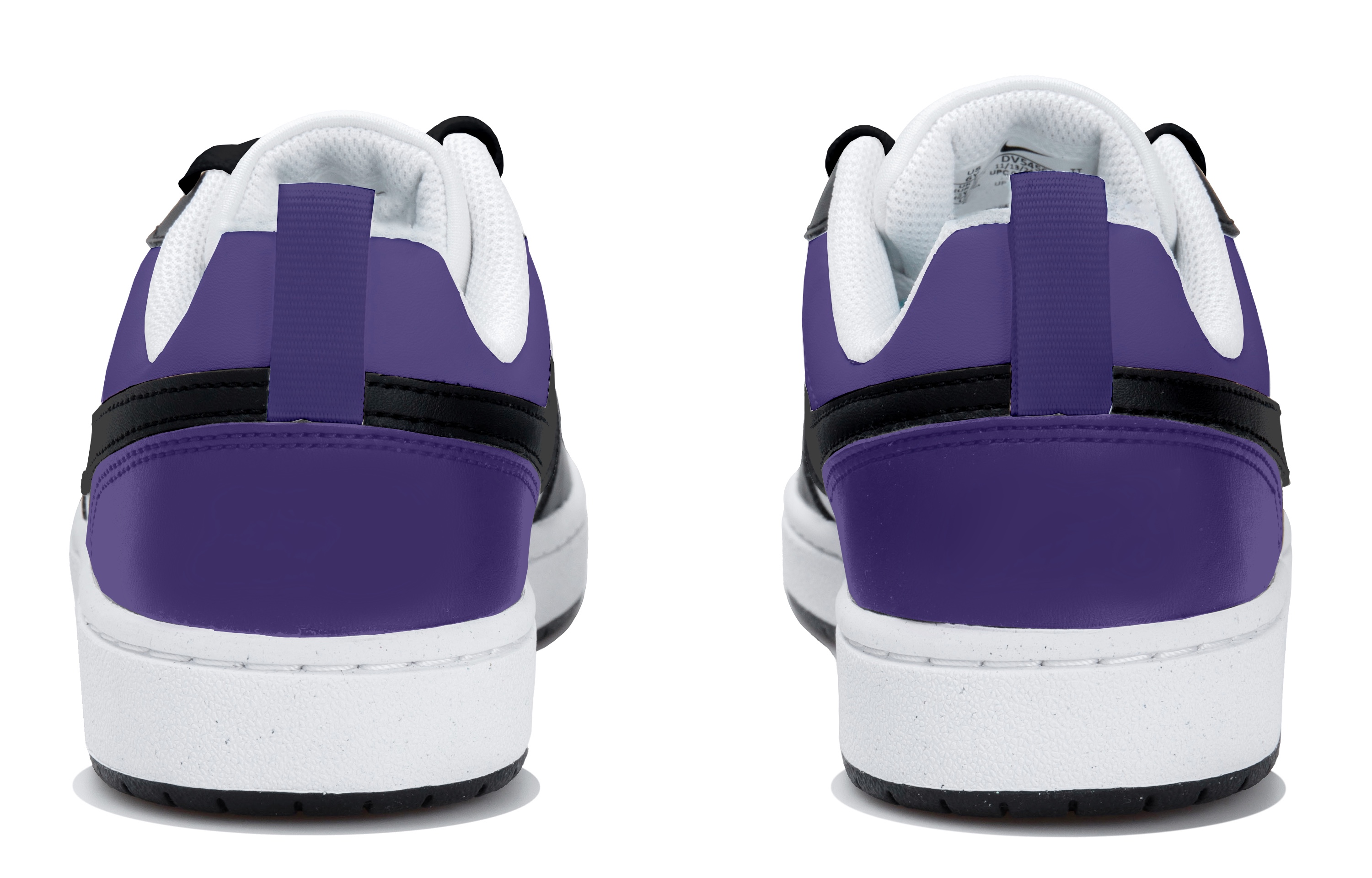 Nike Модные черно-фиолетовые низкие детские кроссовки для скейтбординга Court Borough для подростков — фото 4