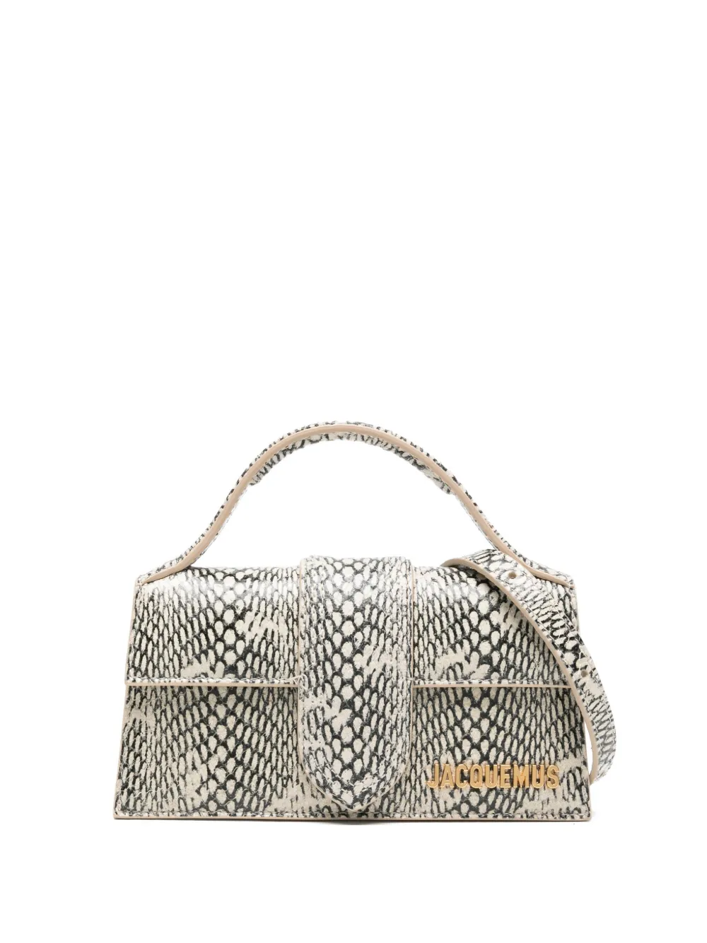 

Сумка-шоппер с верхней ручкой и принтом змеи JACQUEMUS, нейтральный