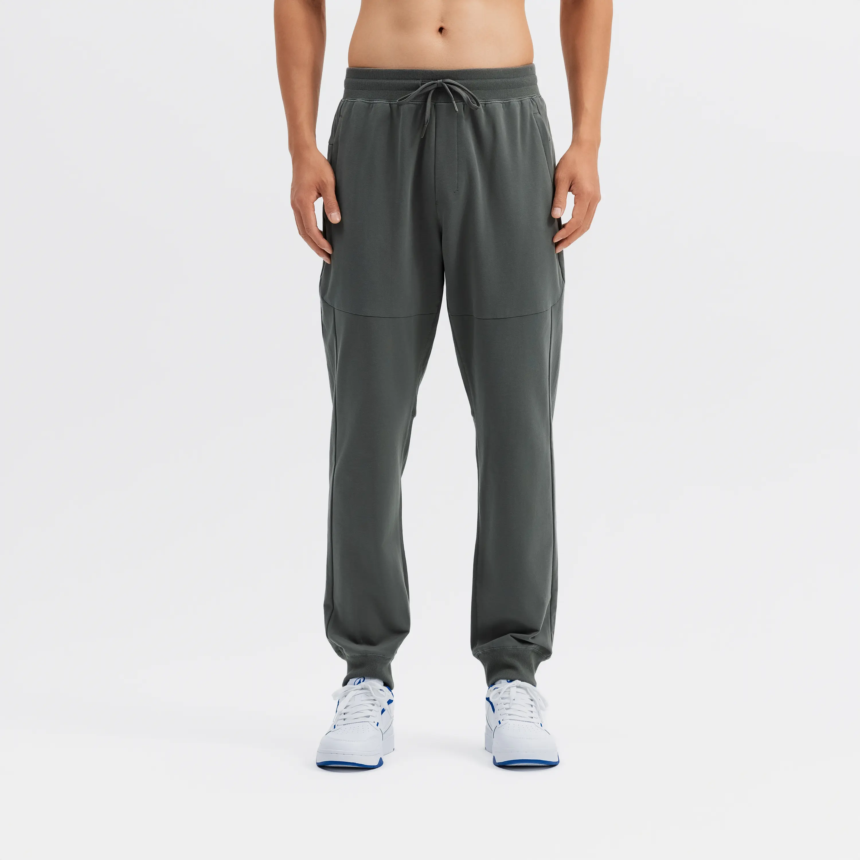 

Мужские базовые спортивные брюки с ребристой отделкой Domyos — тёмно-серый