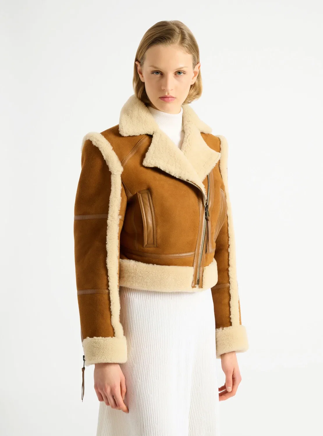 Дубленка-косуха Balmain, коричневый — фото 4
