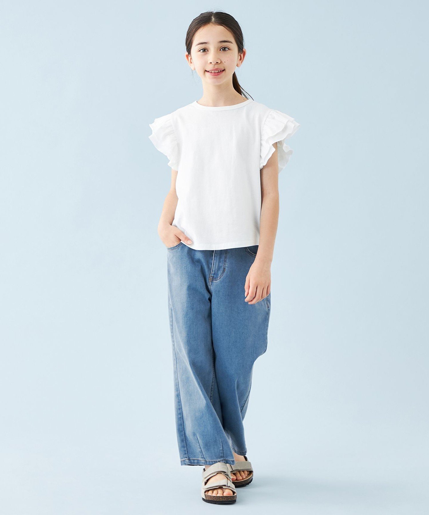 Футболка Футболки разных дизайнов [110-150 см] Unfilo, Off-white [Frill Sleeves] [001] — фото 3