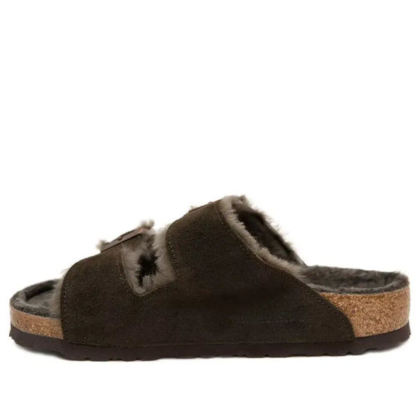 

Тапочки arizona shearling suede leather narrow fit sandals 'mocha' Birkenstock, коричневый