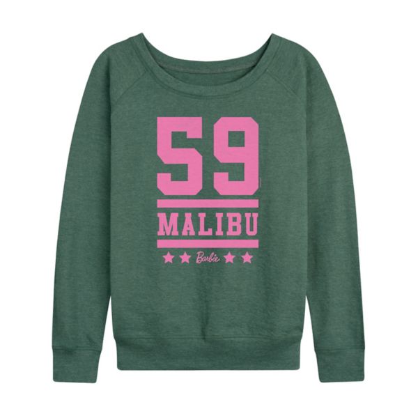 

Женская графическая толстовка с длинным рукавом Malibu 59 из френч тери Barbie, зеленый
