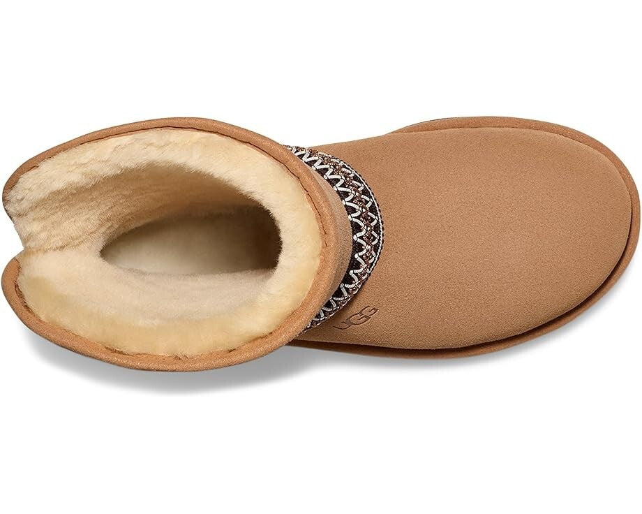 UGG Classic Short Crescent 1161770 Женские Коричневые Замшевые Шерстяные Полусапоги GBNC442 — фото 4