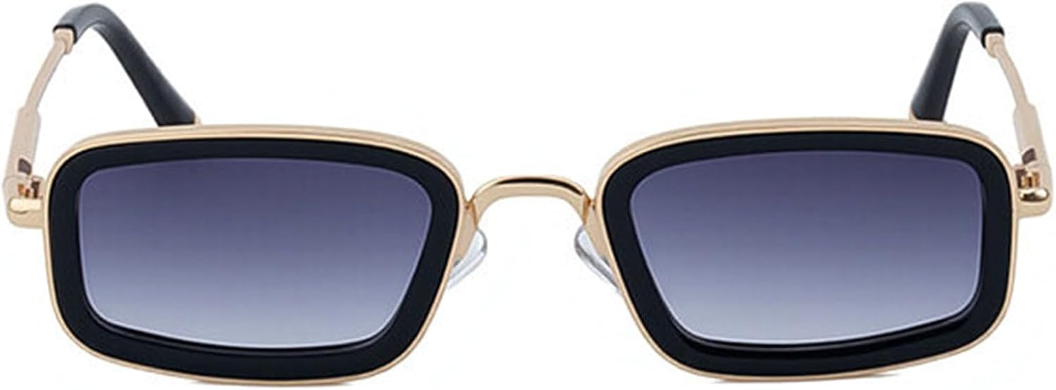 

Солнцезащитные очки Willochra Fashion Square Y2k для женщин, винтажная металлическая оправа, градиентные линзы, защита от УФ-излучения UV400, солнцезащитные очки для мужчин прямоугольной формы, C1