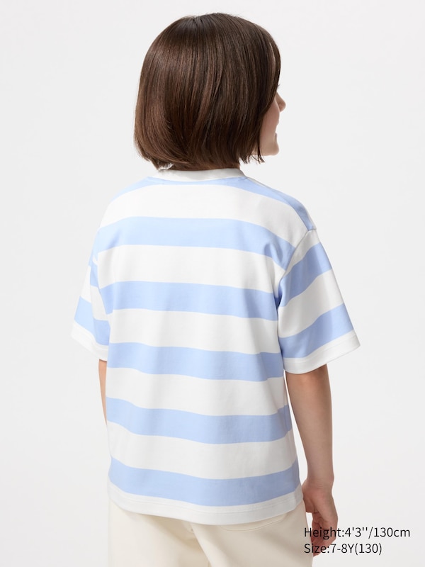 Хлопковая футболка AIRism в полоску Uniqlo, 69 navy — фото 3